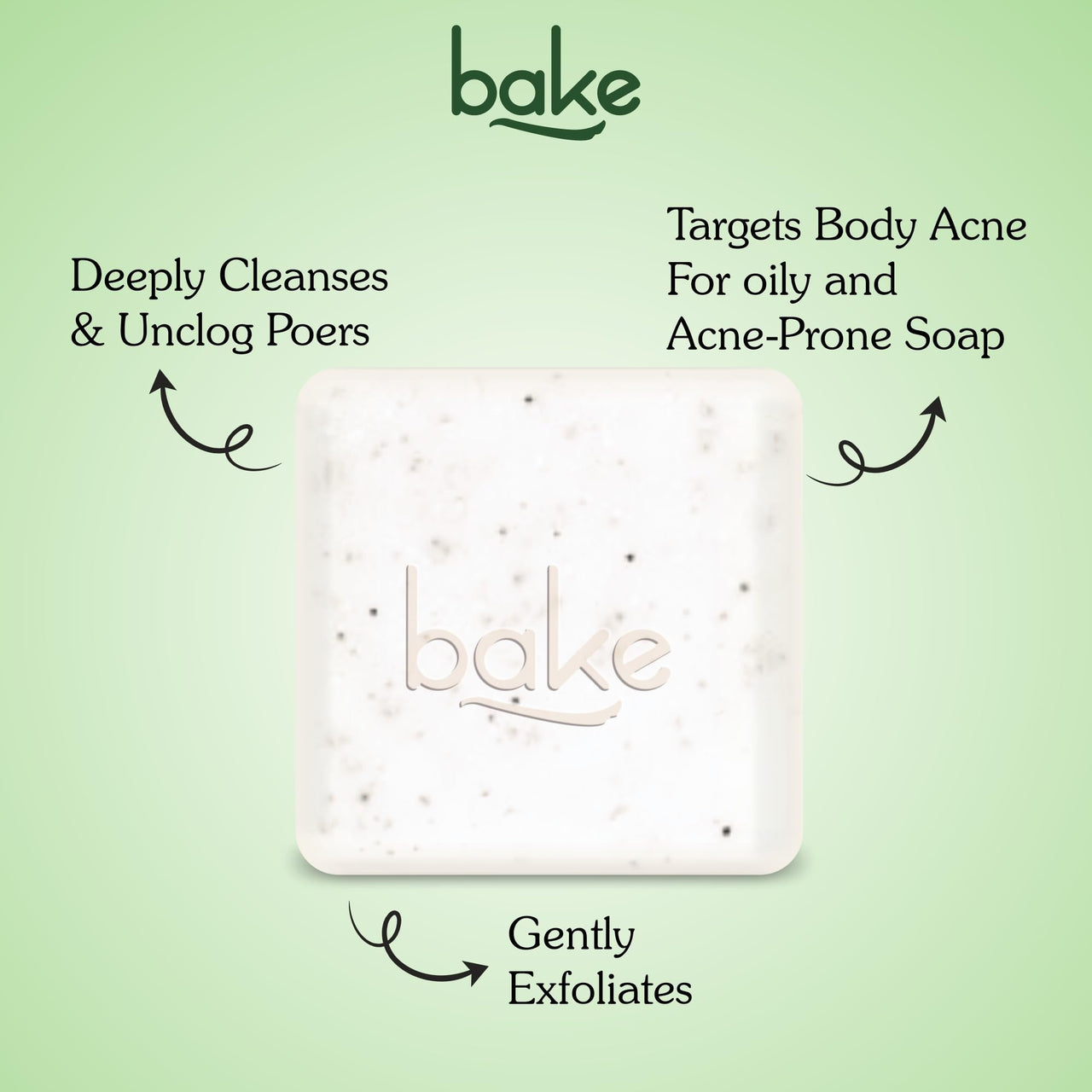 BAKE 2% Salicylic Acid Soap (2 pcs) Scrub Treatment with Niacinamide for Body & Back Acne, Reduces Strawberry Legs | Fades Dark Spots | Non Drying Formula | Soap For Men & Women | 100g x 2