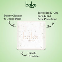 BAKE 2% Salicylic Acid Soap (2 pcs) Scrub Treatment with Niacinamide for Body & Back Acne, Reduces Strawberry Legs | Fades Dark Spots | Non Drying Formula | Soap For Men & Women | 100g x 2
