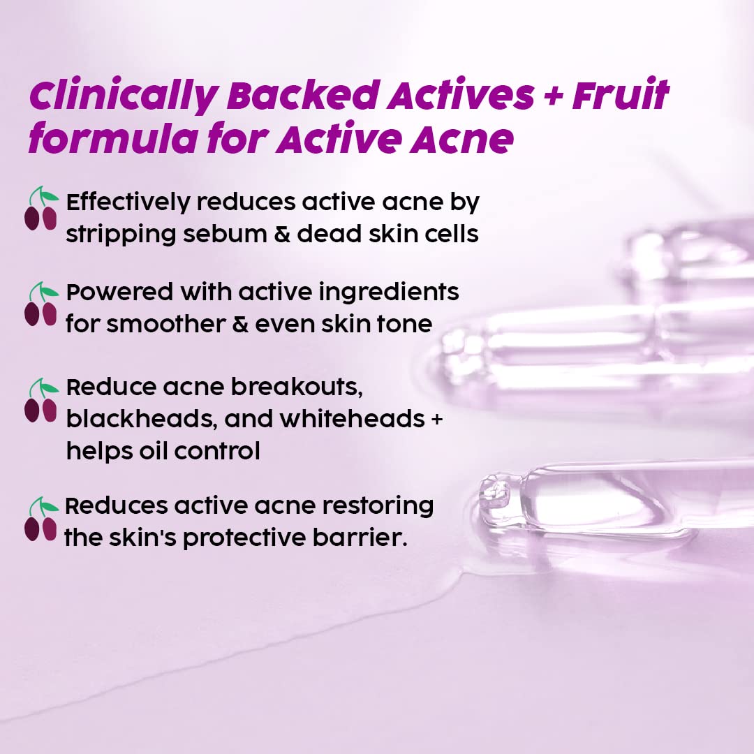 The Plant Fix Plix 2% Salicylic Acid Jamun Active Acne Control Dewy Serum 30 ml for Active Acne & Dark Spot Reduction with Caffeine for Breakout Control (Pack of 1)