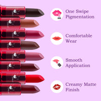 Clumsy Cat Corporate Basanti Matte Lipstick – Peachy Nude Shade | Long Lasting, Waterproof, Smudge-Proof & Non-Sticky | Nude Lipstick for Women & Dusky Skin Tone | Daily Use, Office Use & College Makeup