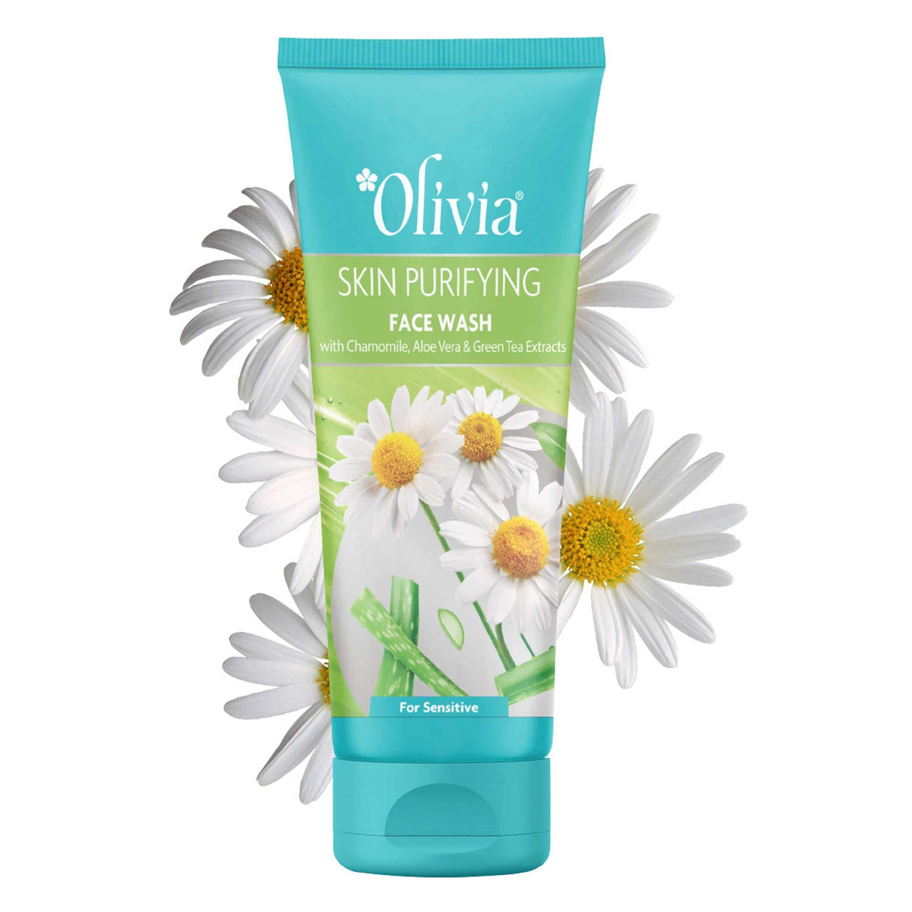 Olivia Skin Purifying Face Wash With Chamomile Aloe Vera And Green Tea Extracts | Reduces Blemishes & Breakouts| Suitable To All Skin Types - Paraben Free - 100Ml
