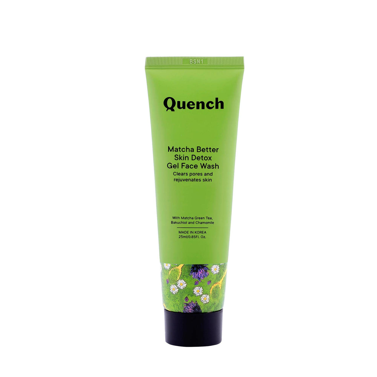 QUENCH BOTANICS Skin Detox Gel Face Wash with Matcha Green Tea Anti-Oxidants | Korean Face Wash for Oily & Acne-Prone Skin, Reduces | Made in Korea (25Ml)