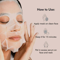 mCaffeine Green Tea & Coffee Sheet Masks with Vitamin C, Hyaluronic Acid, Niacinamide, Coconut Water & Fruit AHA Mix for Hydrated & Glowing Skin| Face Sheet Masks for Women & Men - Pack of 6 | 120g