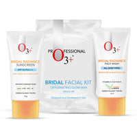 O3+ Radiance Skincare Combo With Bridal Facial Kit Oxygenating Glow Skin 81g,Bridal Radiance Facewash 75g & Sunscreen 75g