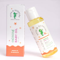 Tots & Bubbles Calming Baby Massage Oil with Sweet Almond & Olive Oil - 50 ml | Enriched with of Shea butter, Lavender & Mustard | Gentle on the skin, Free from Harmful Chemicals, No Artificial Scent