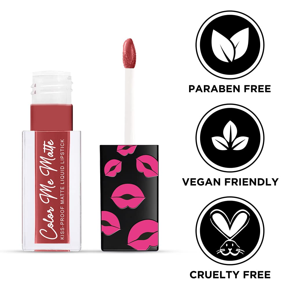 Jaquline USA Color Me Matte Long Lasting liquid Lipstick enriched with vitamin E & tea tree oil (Espresso Brown-4.5 ml)