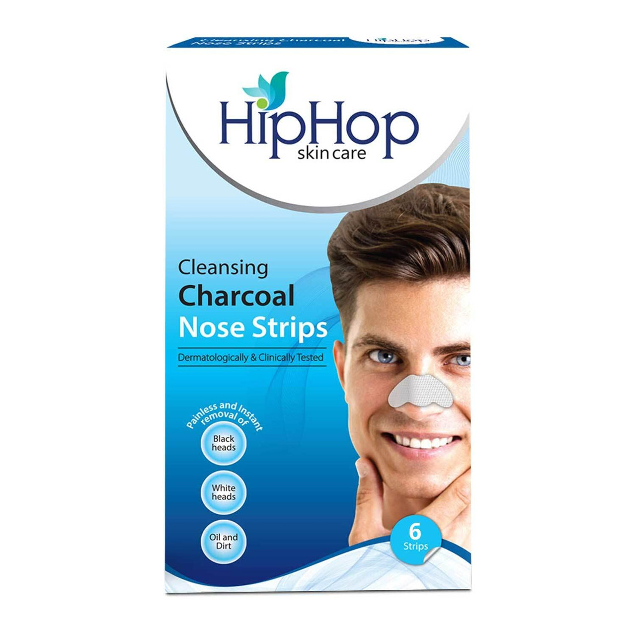 HipHop Skincare Cleansing Charcoal Nose Strips for Men & Women - Blackhead Remover & Pore Cleanser (6 Strips Pack of 2) (12 Strips)
