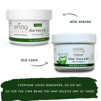 Mystiq Living Pure Aloe Vera Gel Raw (Clear & Transparent) for Skin, Face, Hair, Acne Scars - 220 GM | 100% Pure Natural Alove Vera Gel