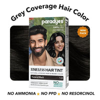 Paradyes Mini Natural Black Timeless Hair Tint, Permanent Crème Hair Color for Hair & Beard, Complete Grey Coverage, Formula Free from PPD, Ammonia, & Resorcinol, 1.0 Natural Black, 60 GRAM