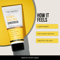 Dr. Sheth's Kesar & Kojic Acid Sunscreen with SPF 50 Pa++++ | For Pigtation-Free Skin | No White Cast & Light Weight | For Daily Moisturization | For All Skin Types | 80 g