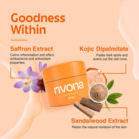 Rivona Naturals Honey & Saffron Face Cream | Brightening face cream with niacinamide and kojic | Glowing and Nourishing Skin | For Men,Women |Vegan,Dermatologically | 50 gm