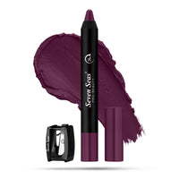 Seven Seas Matte Mood Non Transfer Crayon Lip Color With Sharpner | Matte Finish | Long Lasting Crayon Lip Color for Women (Grape Wine)