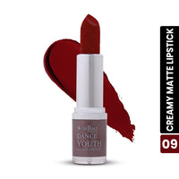 Shryoan Dance Youth Colour Lipstick | Long Lasting, Velvet Texture, Creamy Finish, Easy to Glide (3.8g) (Shade-09)