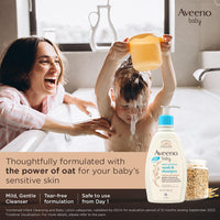 Combo Pack: Aveeno Baby Daily Moisturizing Wash & Shampoo (354ml) + Daily Moisture Lotion (227g) + Soothing Relief Moisture Cream 100g | With natural oat extract | Hypoallergenic, pediatrician recommended | pH balanced formulation with no added parabens a