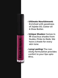 STARSTRUCK BY SUNNY LEONE Glossy Liquid Lip Gloss, Dark Pink | Highly Pigmented, Clear Shine & Non-Sticky Formula | Lip Gloss For Girls, Women | Rooberry