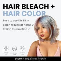 2.Oh! Italian- Cerulean Blue Hair Color DIY Kit | Semi Permanent Hair Color + Hair Bleach for Hair Color | Hair Highlights for Women & Men | Hair Bleach with Plex & Argan oil| Lightening Kit