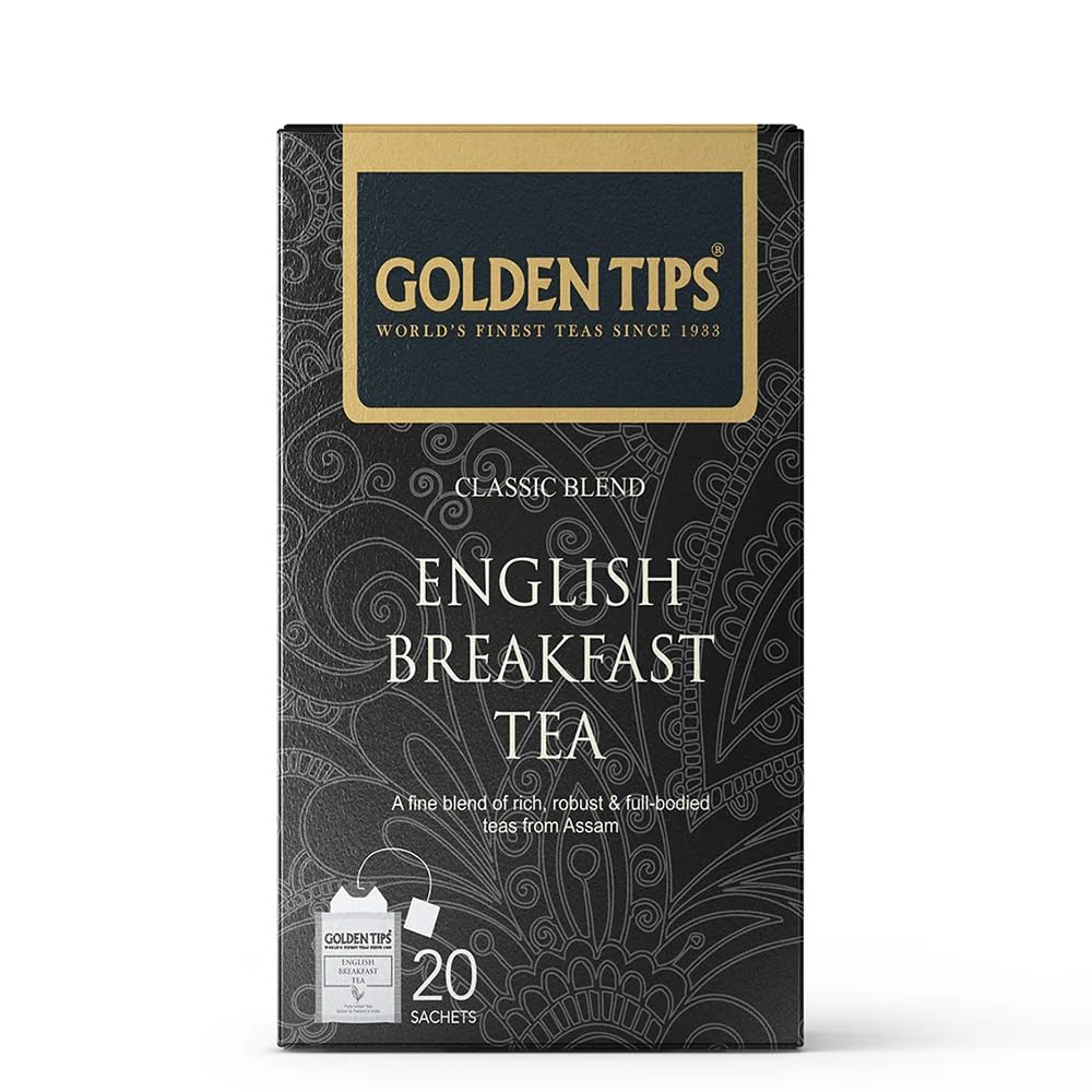 Golden Tips Classic Blend English Breakfast Tea Bags | 20 Tea Bags | 40 Grams