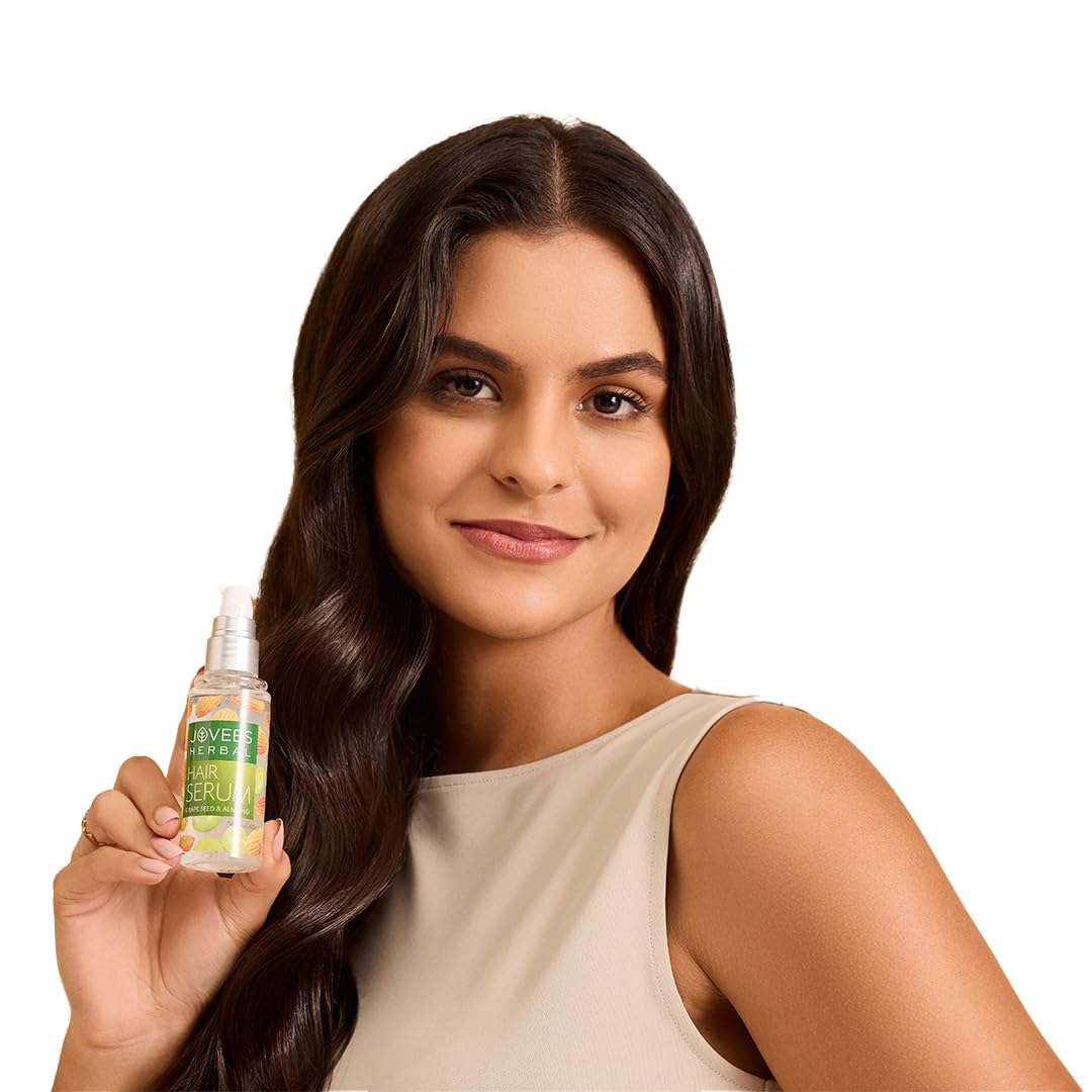 Jovees Herbal Hair Serum Grape Seed and Almond | For Frizzy Hair | Prevents Hairfall | For Men & Women (60ml)