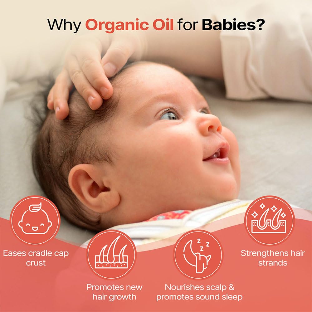 Herby Angel Head Massage Oil for Babies and Kids, Nourishes Scalp and Hair Texture, Hair Oil with Amla and Methi, Soothes Cradle Cap, Dermatalogically tested, Gentle Baby Hair Oil, 100ml