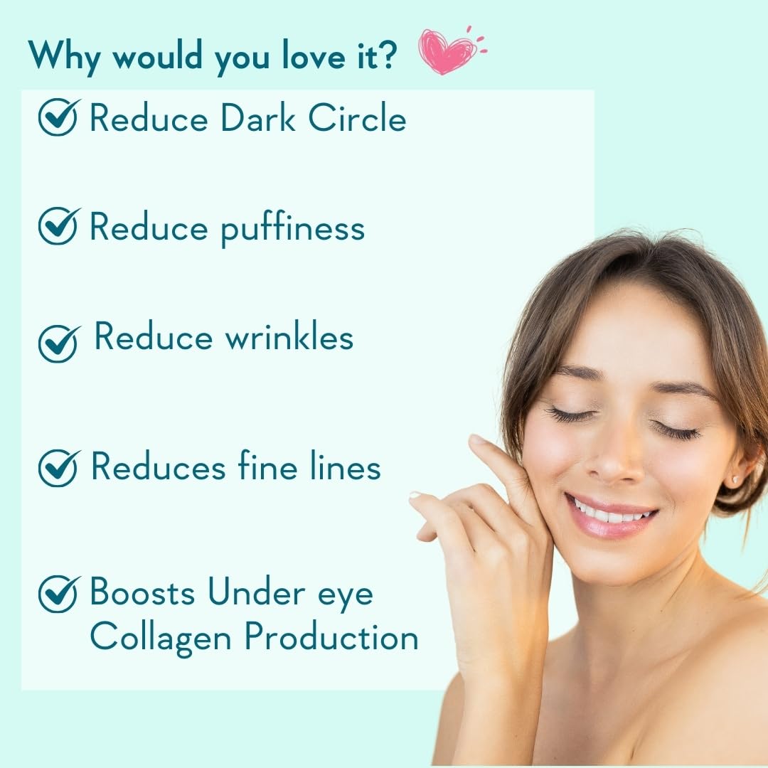WishCare ® Collagen Boosting Under Eye Cream For Dark Circles & Wrinkles - Enriched with Caffeine, Almond Milk, Vitamin C& E, Hyaluronic Acid, Retinol for all skin type - 30ml