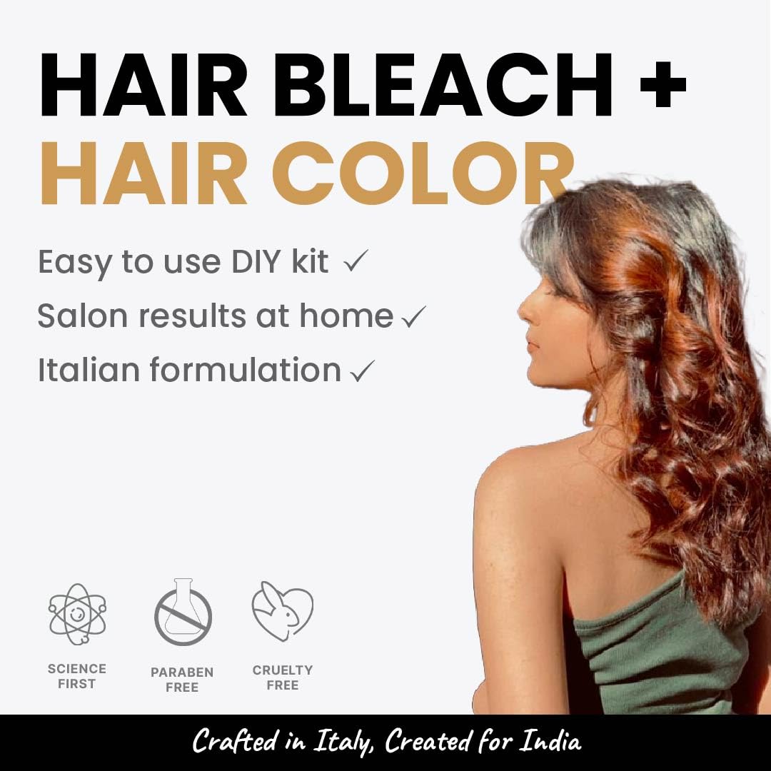 2.Oh! Italian Caramel Brown Semi-Permanent Hair Color DIY Kit With Bleach, Plex & Argan Oil for Highlights - Lightening Kit for Women & Men