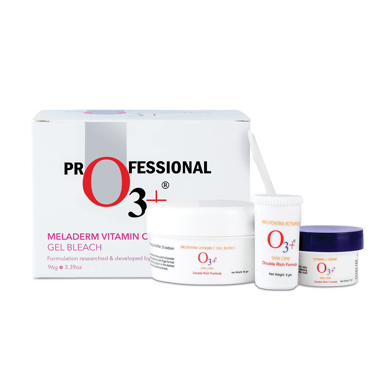 O3+ Meladerm Vitamin C Gel Bleach 96g for Skin Brightening Dull Skin | TAN Removal for Face, Suitable for Men & Women