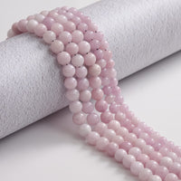 35pcs 10mm Natural Stone Beads Kunzite Beads Energy Crystal Healing Power Gemstone for Jewelry Making, DIY Bracelet Necklace