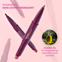 Typsy Beauty Twist & Pout 2-in-1 Lipstick & Lip Liner Infused with Jojoba Oil, Non-Drying Transfer-Proof Matte, 14-Hour Stay, Swipe Right 10, 0.8g + 0.2g