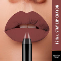 Swiss Beauty 12 Hrs. Stay Matte Lip Crayon, Brownie Point, 3g - Long Lasting, Waterproof, Super Stay, Matte Finish Lip Crayon, Long Wear, Crayon Lipstick