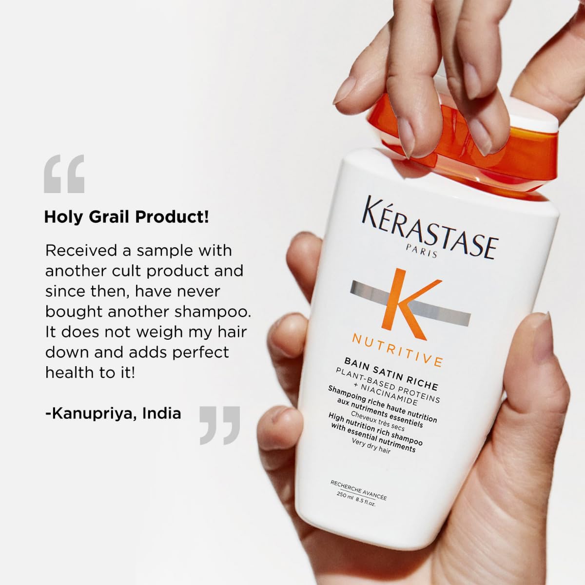 Kérastase Nutritive Riche Nourishing Shampoo 250ml | Deeply Nourishing Shampoo for Dry Hair | Infused with Plant-Based Proteins, Niacinamide & Glycerin (Pack of 2)