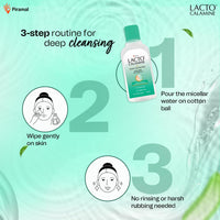 Lacto Calamine Micellar Water Make Up Remover Liquid | 100ml each - Pack of 3 | Aloe Vera, Green Tea & Niacinamide |Cleansing Water For Face That Removes Make-Up, Excess Oil & Impurities |Alcohol Free