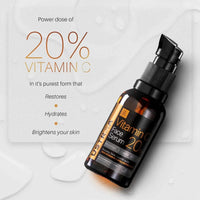 Ustraa Power Face Wash -100g - Energize & De-Tan | for Effective Tan Removal | Helps Brighten Skin & 20% Vitamin C Face Serum - 30ml | 20% Vitamin C in Pure form | Anti-Aging, Brightening