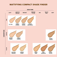 Lovechild Masaba 4-In-1 Mattifying Compact - Perfect All Skin Matte Coverage, Moisturizer, Primer & Skin Repair, With Macadamia Oil & Vitamin E, Easy Expresso (Deep) - 9G