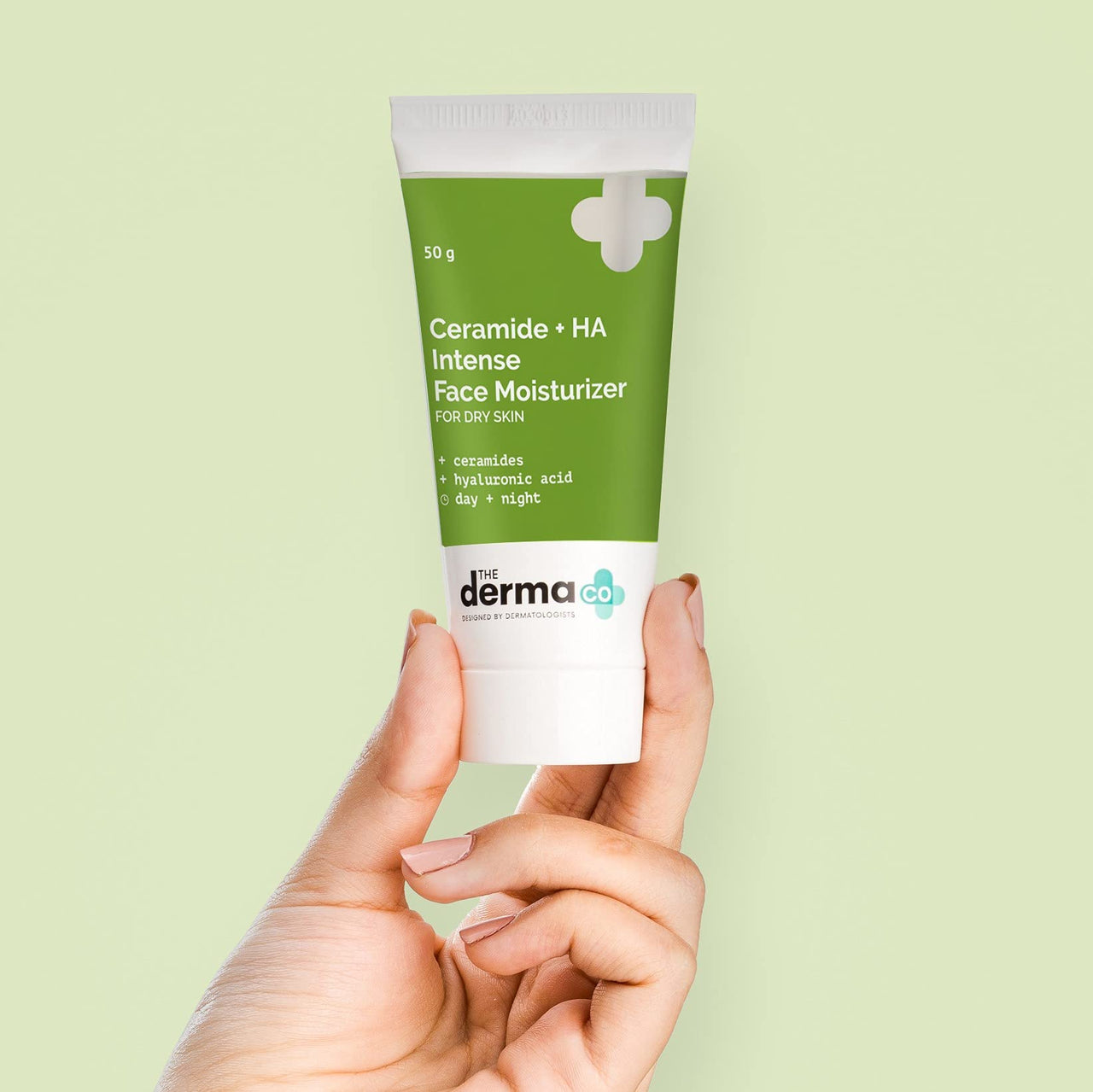 The Derma Co Ceramide + HA Intense Moisturizer Cream With Hyaluronic Acid | For Dry Skin | Repairs Dry & Dull Skin | Locks In Moisture | 50 g