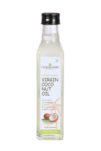Orgrain India Certified Organic Raw Cold Pressed Extra Virgin Coconut Oil | Unrefined, Zero Heat Process, Supports Immunity, Hair & Skin, Massage, 100% Edible with Rich Tropical (250ml)
