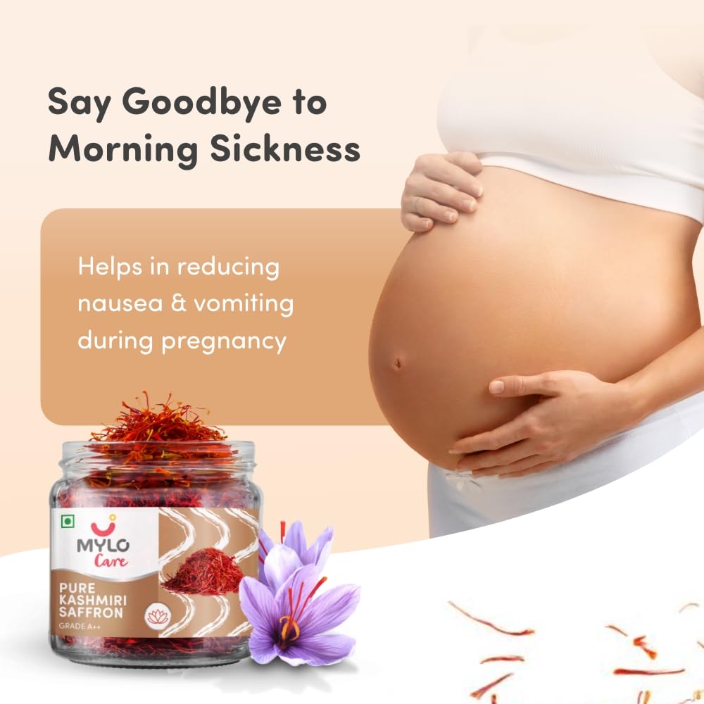 Mylo Pure Saffron For Pregnant Women (Kesar)|Improves Digestion|Reduces Pain & Cramps|Improves Sleep|Clinically Tested,2 Grams