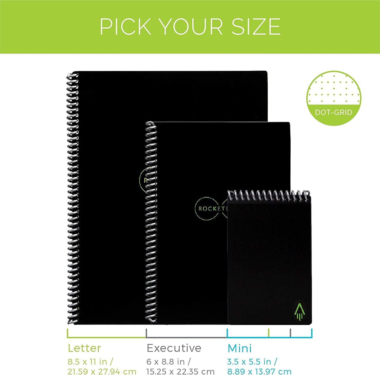 Rocketbook Core Reusable Smart Notebook | Innovative, Eco-Friendly, Digitally Connected Notebook with Cloud Sharing Capabilities | Dotted, 8.5" x 11", 32 Pg, Neptune Teal, with Pen, Cloth, and App Included 1 Letter
