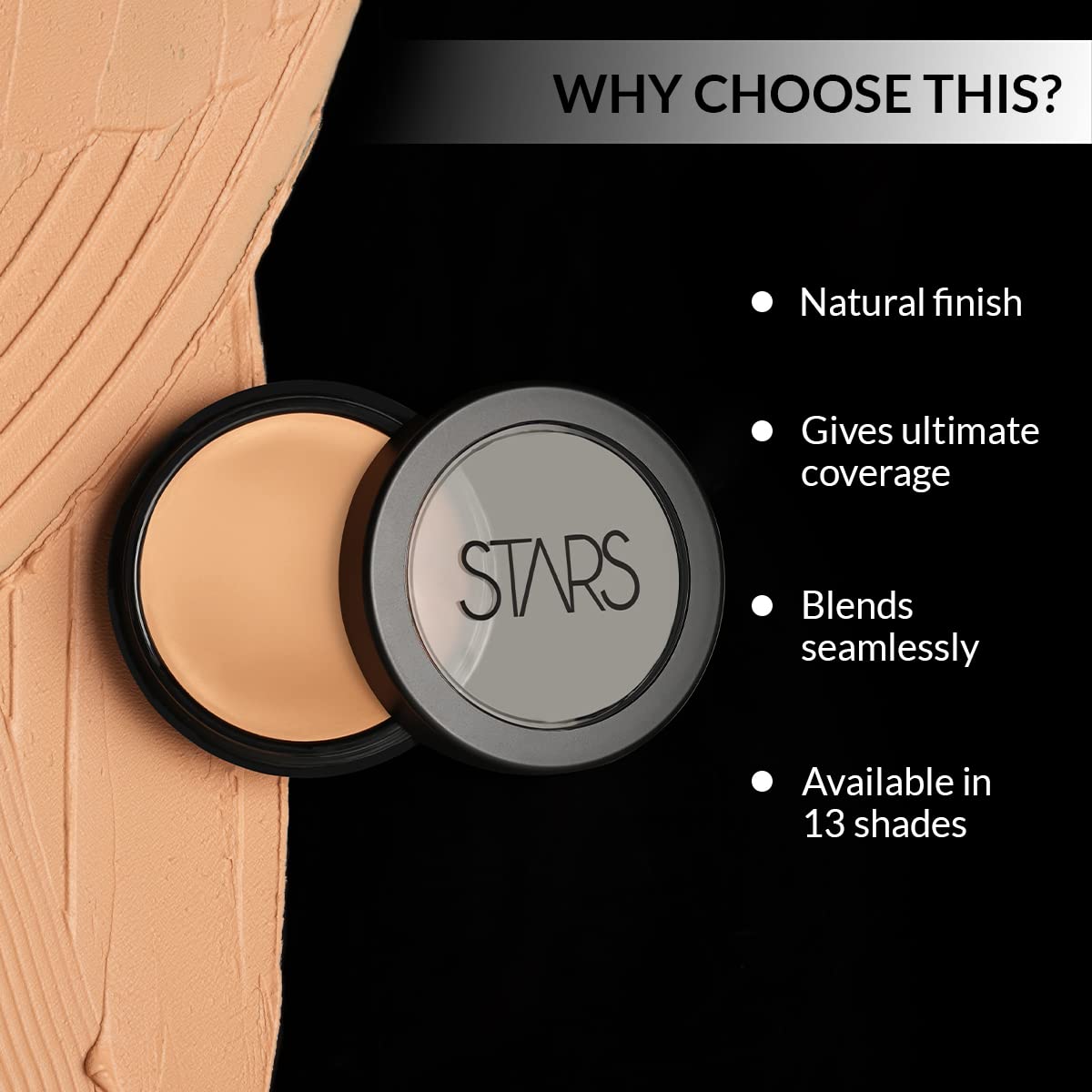 Stars Cosmetics Makeup Foundation Cream Face Professional Light Weight Matte Finish Waterproof blends seamlessly Long Lasting Full Coverage All Skin Types For Girls & Womens SFS (Pack of 2 8g Each)