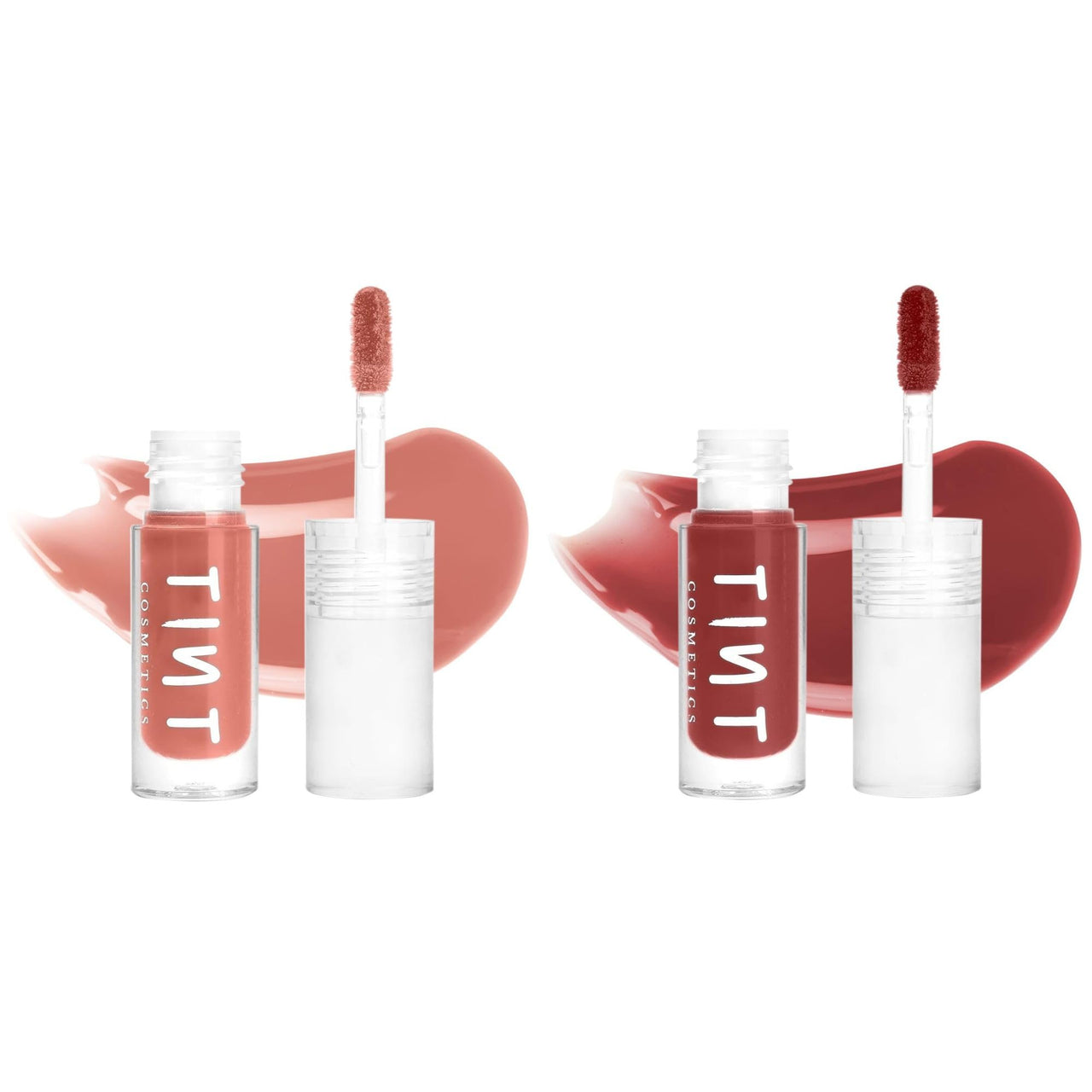 Tint Cosmetics 2.5ml Set of 2 Lipgloss, Peach & Brick Red, Non Sticky, Hydrating, Light Weight, Long Lasting, High Shine & Soft Natural Liquid Lip Gloss For Girl & Women (Coral & Honey)