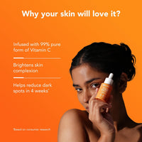 Bellavita C GLOW Face Serum | Vitamin C Serum 10%, 0.1% Ferulic Acid & Hyaluronic Acid | 99% Pure Form of Vitamin C,for Glowing Skin, Reduce Dark Spots Non-Irritating | Non-Sticky | Brightening Vit C Formula For Men and Women |All Skin Types 30 ml