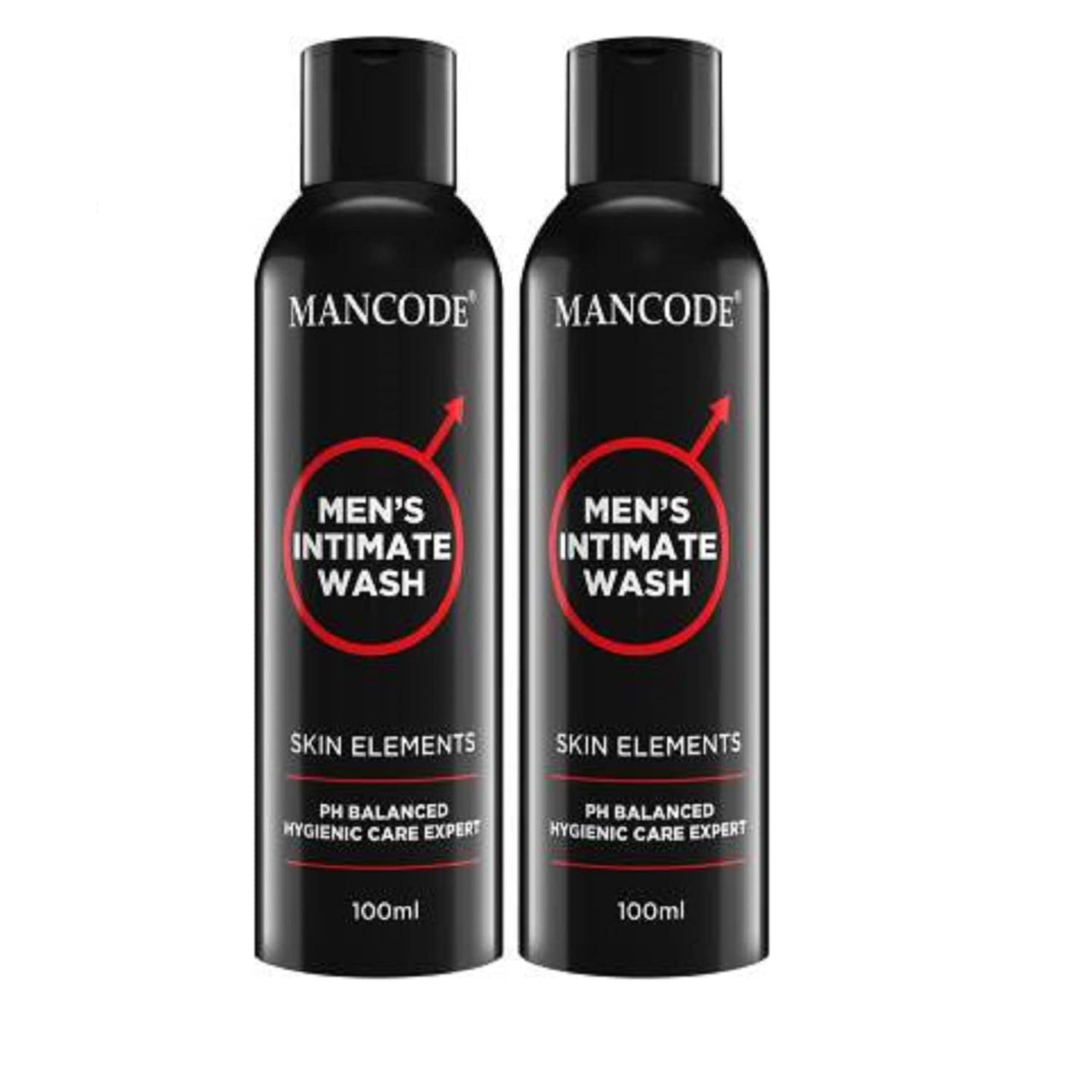 Mancode Intimate Wash For Men - Pack of 2 x 100ml with Tea Tree Essential Oil Ayurvedic & Natural Personal Intimate Hygiene Prevents Itching Irritation & Dryness Caused By Sweating Ball Wash for Men.