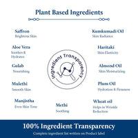 Blue Nectar Men Face Cream Natural Skin Brightening Cream Anti Aging Cream for Men with Sandalwood Saffron and Almond Oil (14 Herbs 50g)
