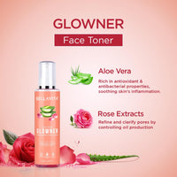 Bella Vita Organic Glowner Face Toner, Alcohol free, Rose Water 200ml Pore Minimizing Tightening Natural Toner Spray for Glowing Skin - All Skin Types