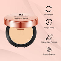 Lakyou Beauty 2in1 Primer + Matte Powder | Same Shade With Matte And Shimmery Effect | Long Lasting And Waterproof Formula | shade-03(Natural Beige) | 30g