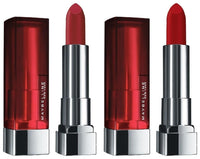 Maybelline New York Color Sensational Creamy Matte Lipstick, 691 Rich Ruby, 3.9g and Maybelline New York Color Sensational Creamy Matte Lipstick, 690 Siren in Scarlet, 3.9g
