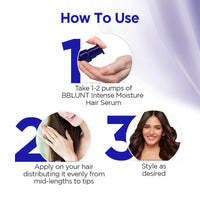 BBLUNT Intense Moisture Hair Serum with Vitamin E & Jojoba Oil* - 70 ml 30x Frizz Reduction for Upto 72 Hours* | 31x Smoother Hair in Just 1 Use*