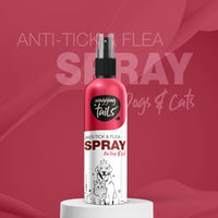 Wagging Tails Anti-Tick & Flea Spray for Dogs & Cats - 200ml | Reduces Flea Allergies, Ticks & Skin Irritations | Natural Ingredients, Easy to Apply | Non-Toxic, Safe for Pets