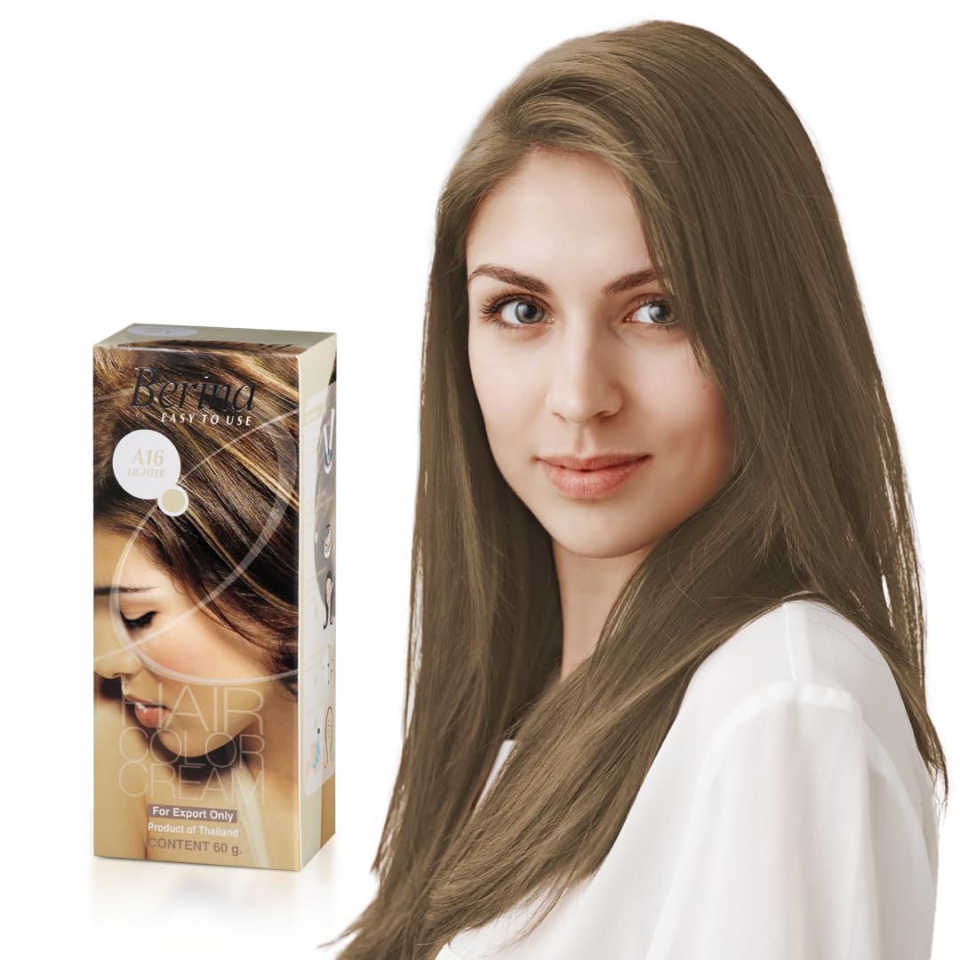 Berina Professional | Permanent Hair Color Cream | 60gm | A16 Lighter | Long Lasting Color