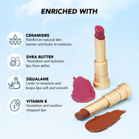 LoveChild Masaba Lush Creme Lipstick (Peach), Moisturizing Satin Finish with Ceramides & Shea Butter, Lightweight, Long-Lasting & Ultra-Smooth, Perfect Shades for Indian Skin Tones, Cotton Fluff 3.5g