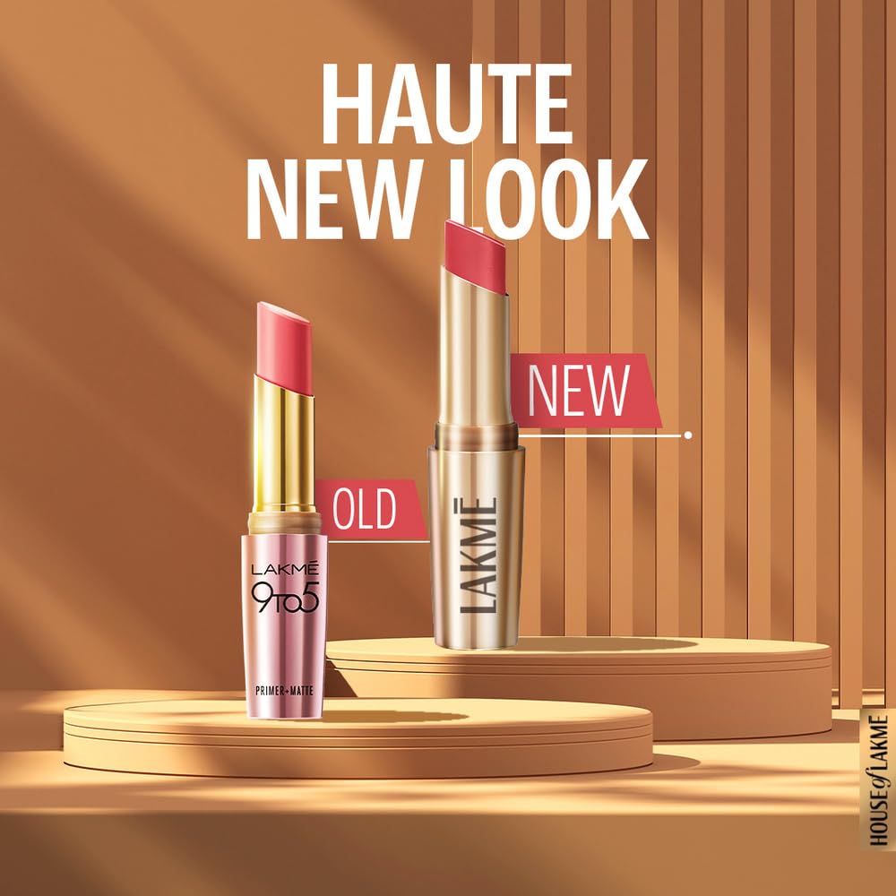 Lakmé 9 To 5 Primer + Matte Lipstick, Matte Finish, Lightweight Lipstick, Lasts For 16Hrs, Nourishes Lips & Great For Daily Use, Deep Wine, 3.6G (Pack of 2)